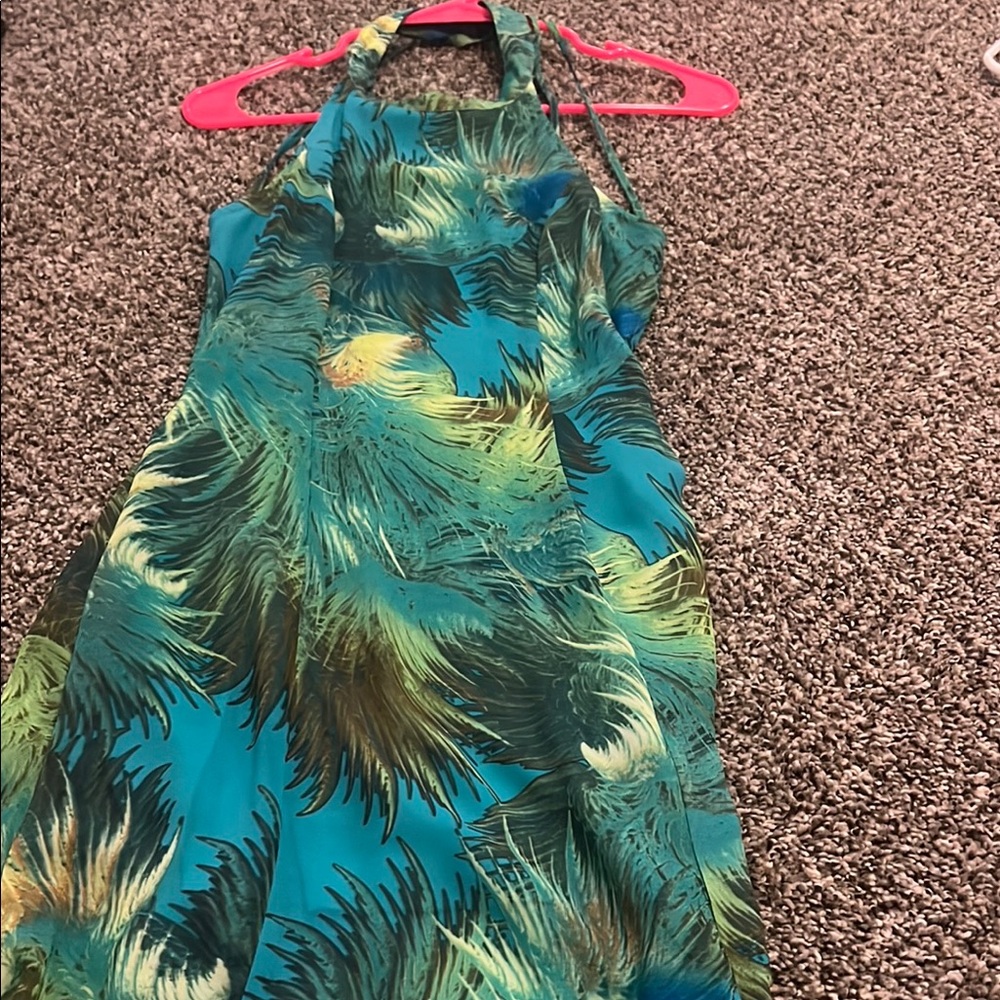 Tropical Halter Neck Dress by Lulus. Worn once. Size XS.